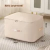 Cemssitu Ultra Space Saving Self Compression Organizer, Heavy Duty Moving Bags, Compression Packing Cubes for Travel, Compression Storage Packing Bags for Clothes, Comforters (Beige,XL