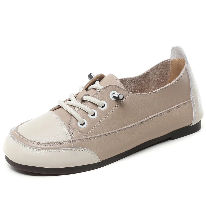 Yyvonne And Summer Soft Leather Soft Soles Women 2025 Flat Leathery Lazy Shoes Women's Shoes Casual
