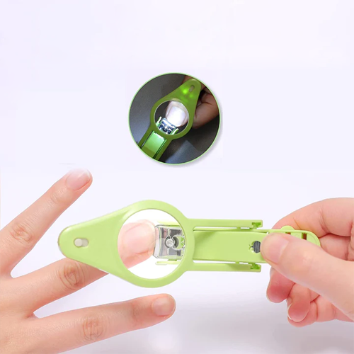 Nail clippers magnifier and LED light for elderly & baby reduce eye strain