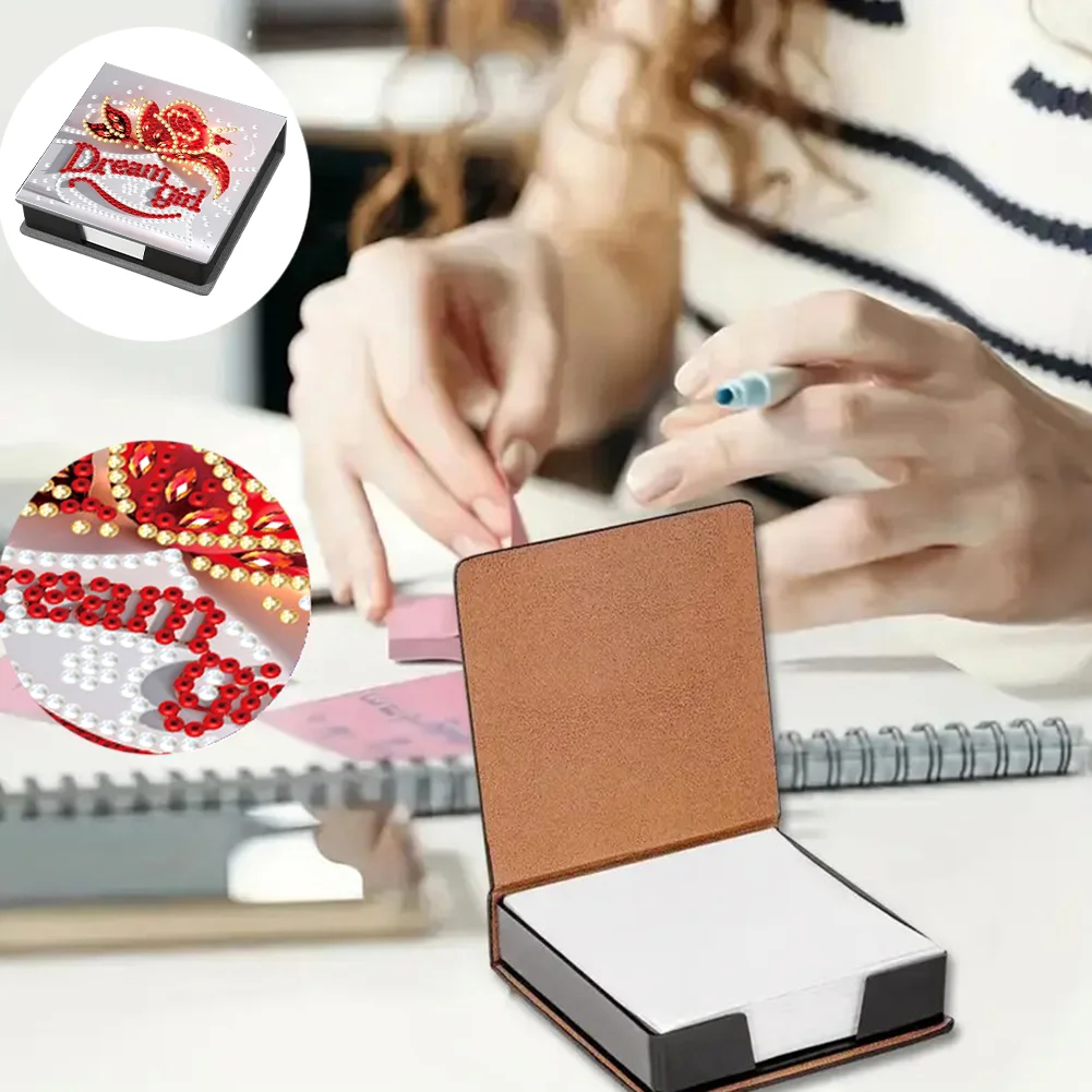 Dream Girl PU Diamond Painting Notecard Box 5D DIY Diamond Art Note Box