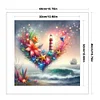 Heart Flower Lighthouse By Sea-11CT Stamped Cross Stitch 40*40cm
