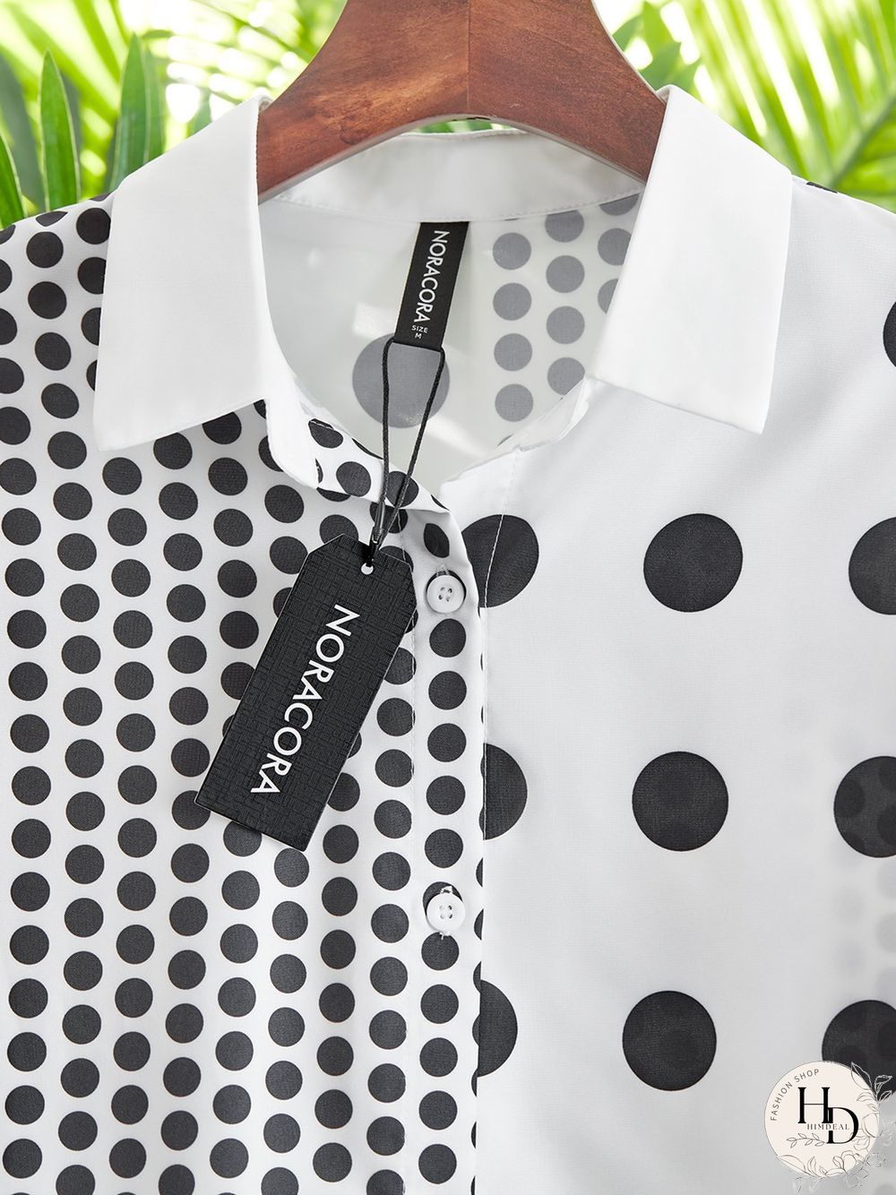 Casual Polka Dots Long Sleeve Shirt Collar Plus Size Printed Blouses