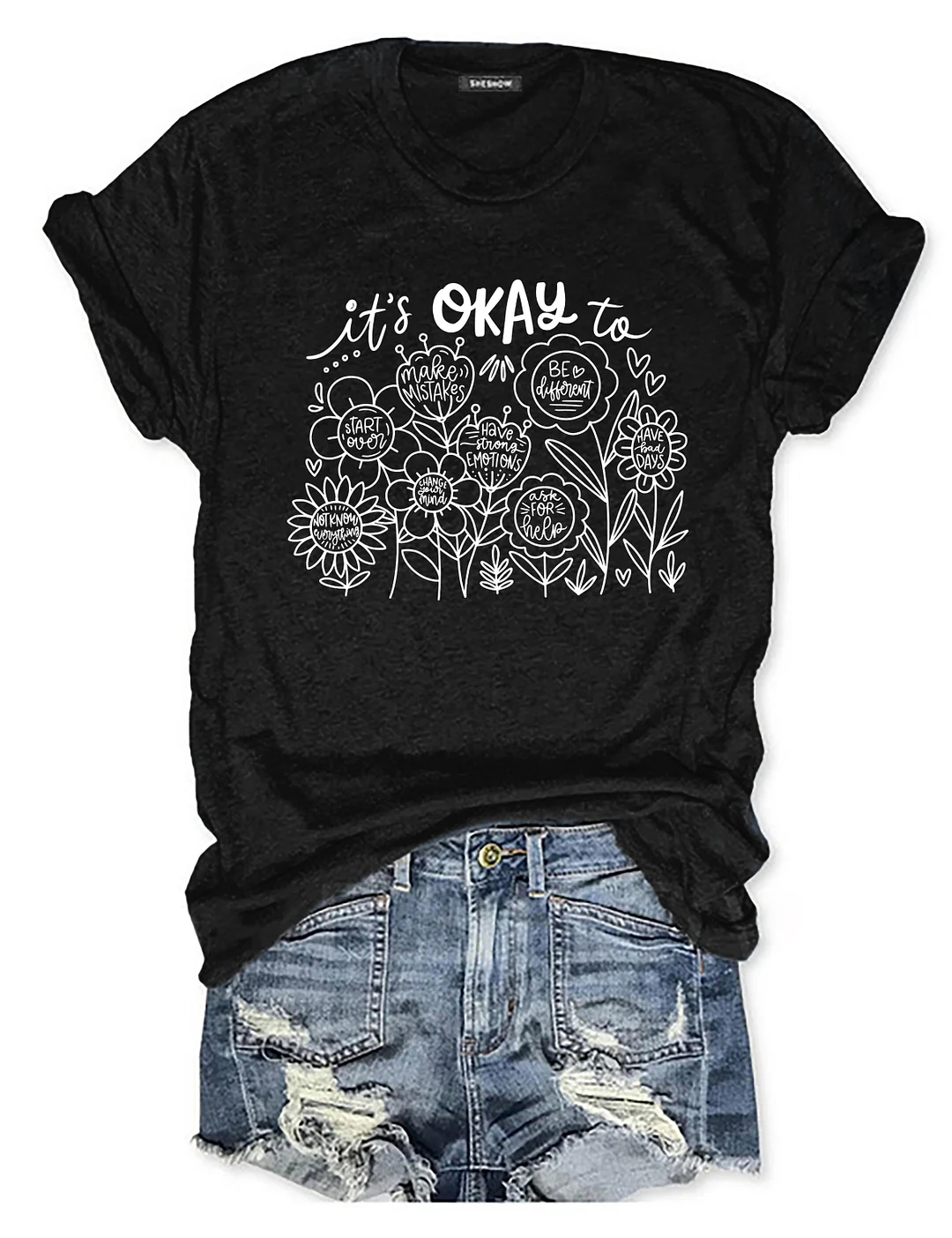 It's Okay To Boho Floral T-shirt