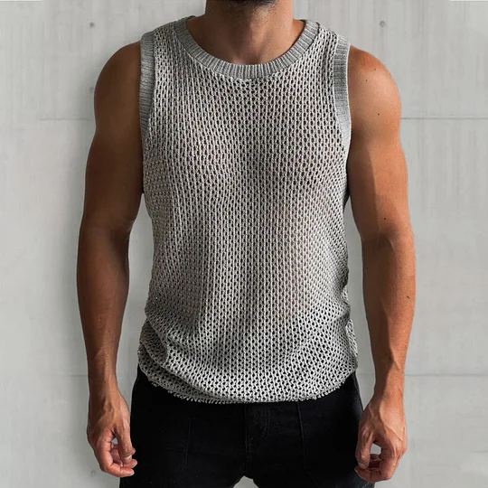 Men's Mesh Knit Summer All Season Sleeveless Tank Top Lixishop 