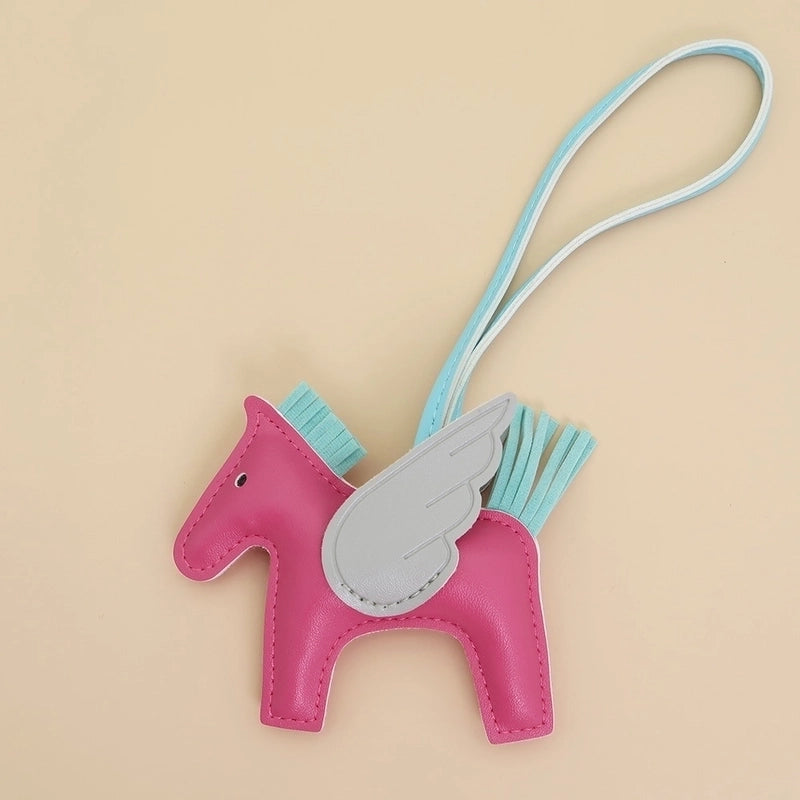 Lady Animal Pu Leather Bag Pendant Keychain