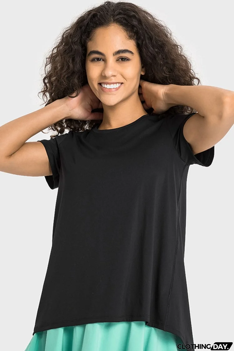 Tie Back Short Sleeve Sports Tee