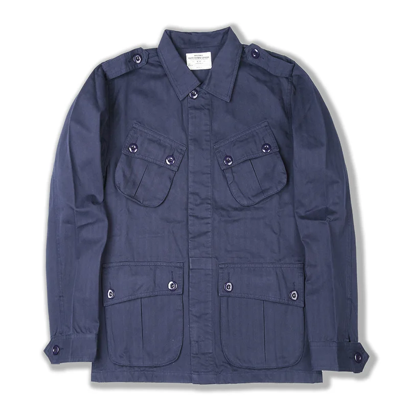 Mens Varsity Field Jacket With Four Pockets  Thickened Vintage Field Jacket Herringbone Texture Tcu Jacket For Fishing,Hunting,Outdoor,Work Wear