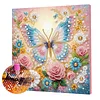Framed Diamond Painting - Special Shaped - Butterfly and Flowers (25x25cm)