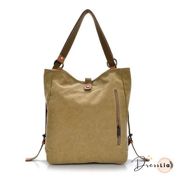 Women Canvas Casual Multifunctional Microfiber Leather Large Capacity Handbag Shoulder Bags Backpack