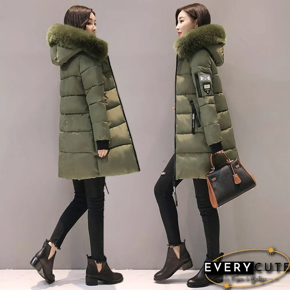 Winter Warm Long Coats Women Fashion Winter Long Fur Hooded Cotton Cotton-padded Jacket Warm Puffer Coats Jackets Warm Parkas