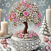 Kit sp&eacute;cial de peinture en forme de grand diamant en forme d&rsquo;arbre &agrave; fleurs avec cadre 9,84x9,84 pouces