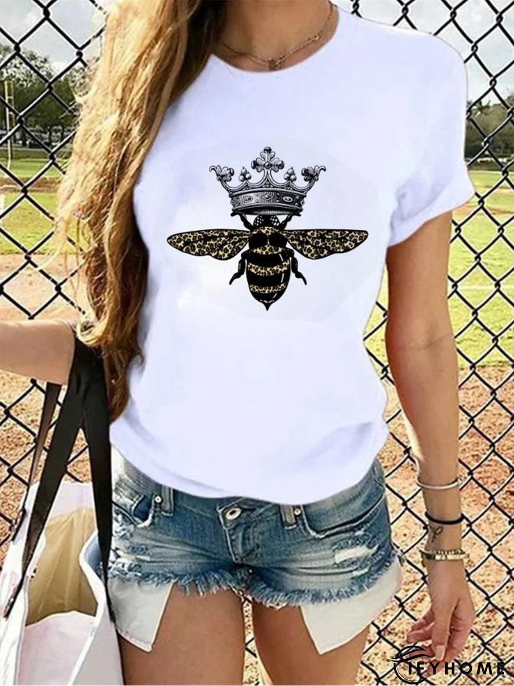 White Animal Round Neck Casual T-shirt | IFYHOME