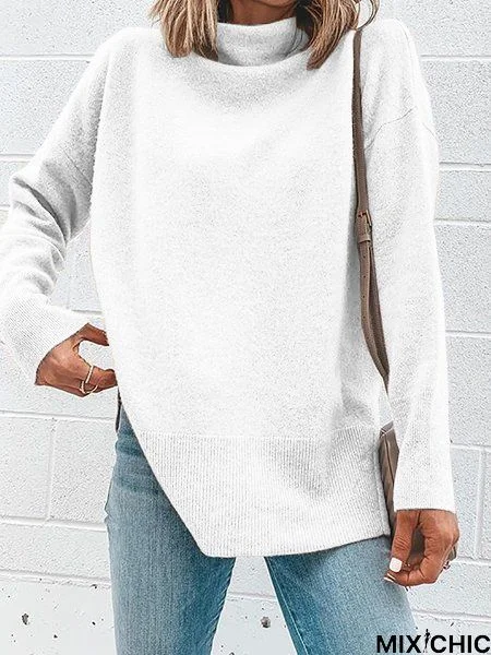 Turtleneck Long Sleeve Knitted Sweater