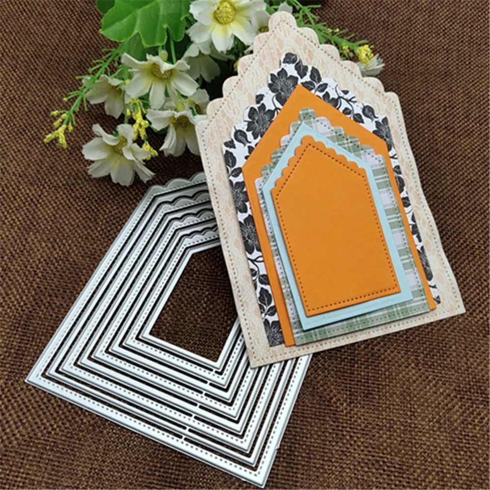 8 Layer label frame card Cutting Dies Stencils For DIY Scrapbooking Decorative Embossing Handcraft Die Cutting Template