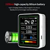 5 In 1 Formaldehyde Monitor with Holder Carbon Dioxide Detector USB Rechargeable TVOC Detector Temperature Humidity Home Air Quality Monitor
