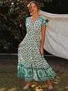 Bohemia  Floral  Floral V-Neck Maxi Dresses