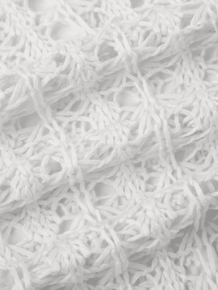 Brownm Retro Hollow Short Knit Crop Top