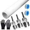Pipe Threader Set with Sealing Tape& Gloves Internal & External Pipe Threading Tool for 1/2 & 3/4 & 1in PVC/Plastic Water Pipe Repair