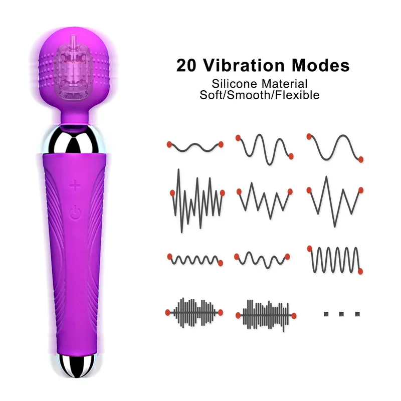 Wireless AV Vibrator Magic Wand for Women USB Rechargeable Massager