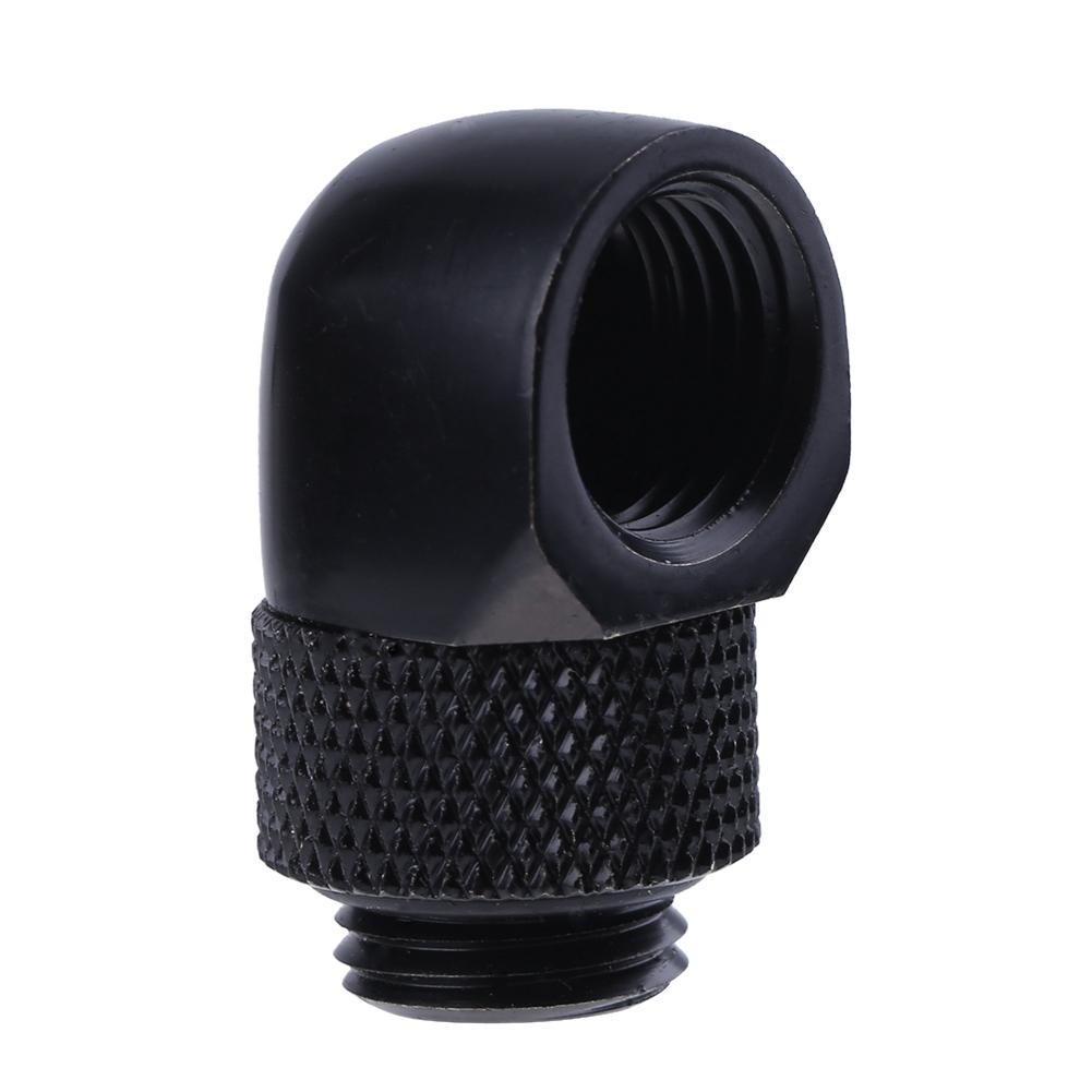 

G1/4 Inner Outer Dual Thread 90 Degree Rotary Water Tube Connector, Black, 501 Original