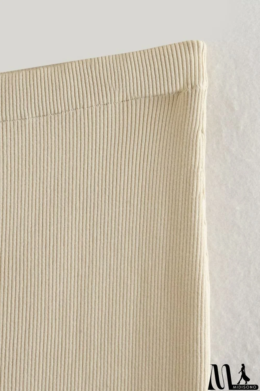 MidiSono - Ribbed V-Neck Cami and Skirt Set