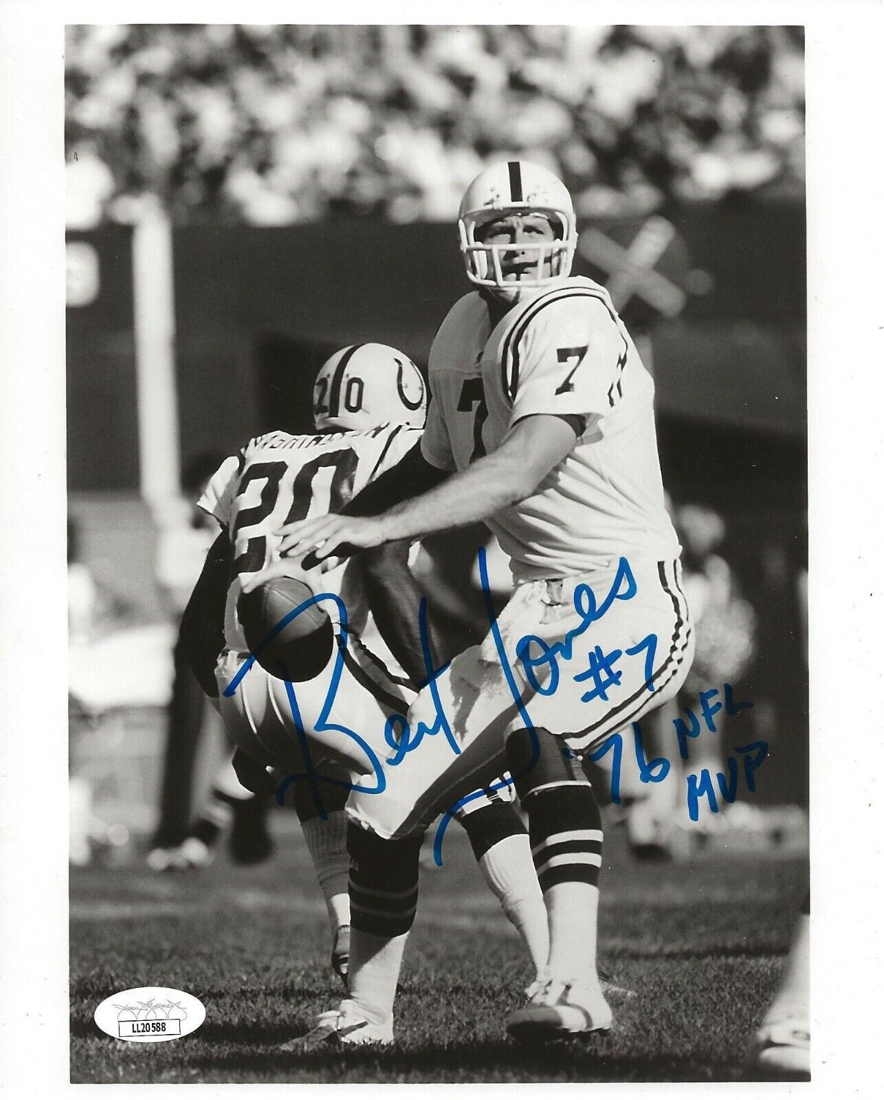 Bert Jones signed Baltimore Colts 8x10 Photo Poster painting autographed W/ 76 MVP Inscr. 2 JSA