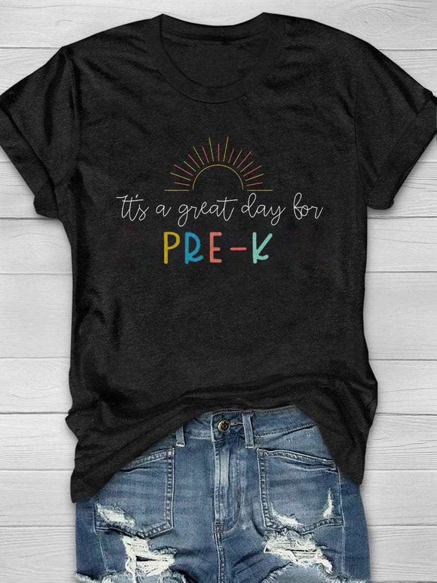 PRE-k Teacher Print Short Sleeve T-shirt