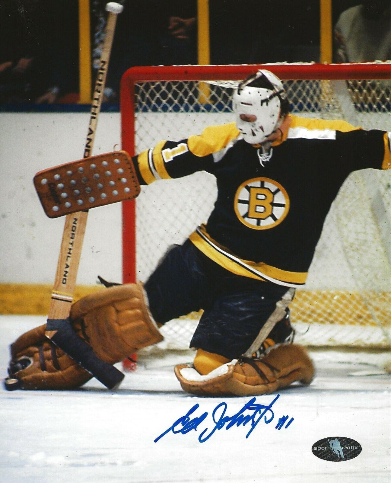 Ed Johnston signed Boston Bruins 8x10 Photo Poster painting autographed Eddie