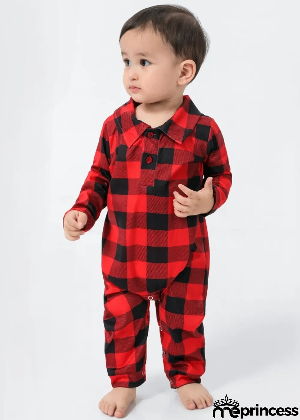 Winter Red Plaid Two Piece Family Baby Pajama Set