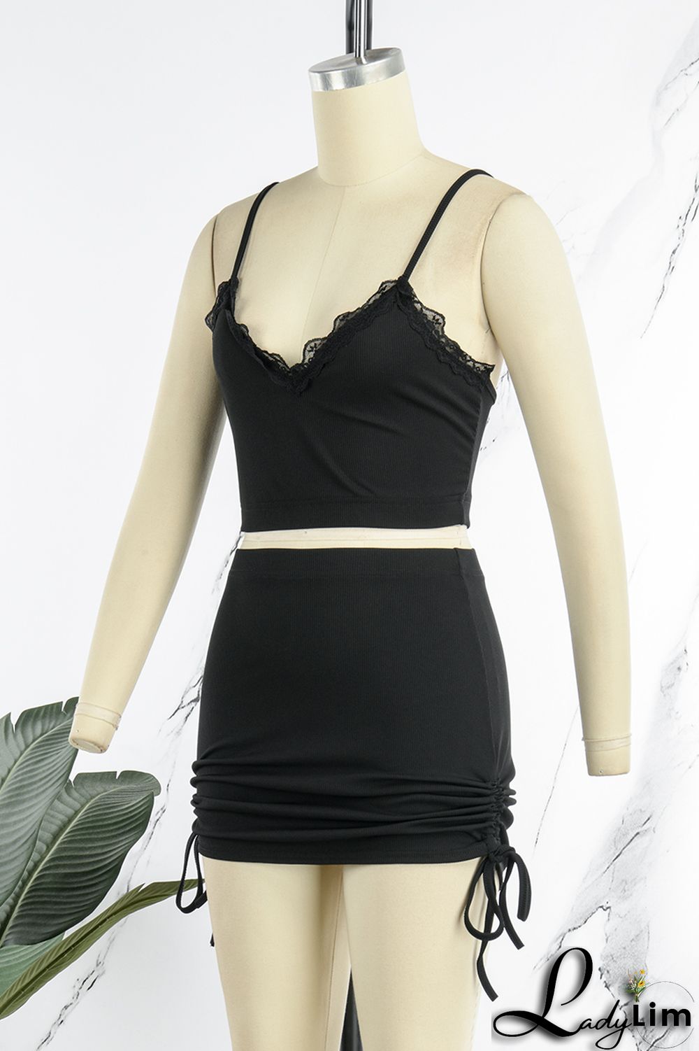 Burgundy Sexy Casual Solid Backless Spaghetti Strap Sleeveless Two Pieces