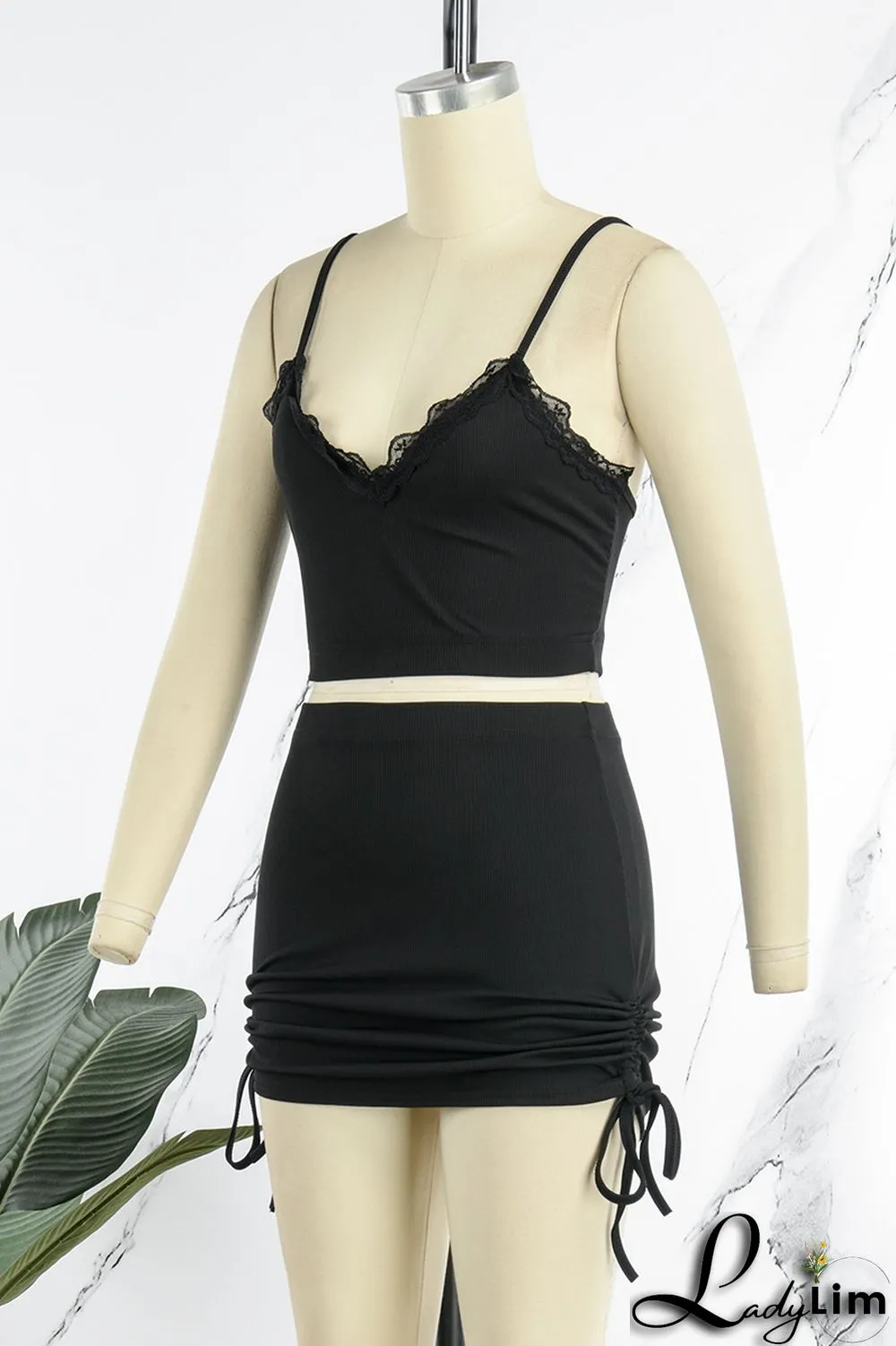 Burgundy Sexy Casual Solid Backless Spaghetti Strap Sleeveless Two Pieces