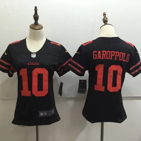 Women's  San Francisco 49ers #10 Jimmy Garoppolo Black Untouchable Limited Stitched NFL Jersey