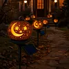 Solar Pumpkin Stake Light Resin Halloween Outdoor Garden Decorative Lamp