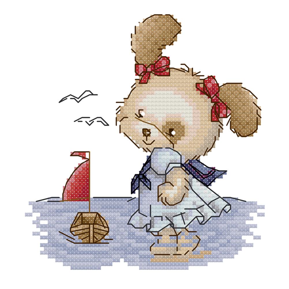 

Bear - 14CT Stamped Cross Stitch - 17*17cm, 501 Original