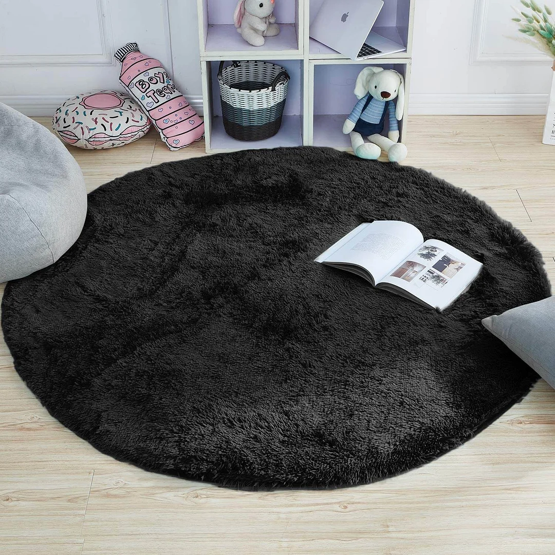 Fluffy Round Rug ,Machine Washable Carpet 