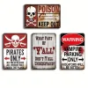 4pcs - Warning - Vintage Metal Signs(12*16Inch)