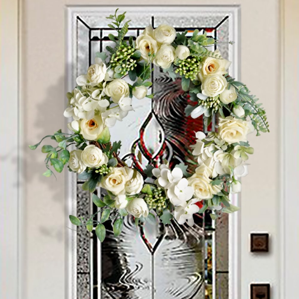  Artificial Rose, Peony Summer Wreaths For Windows