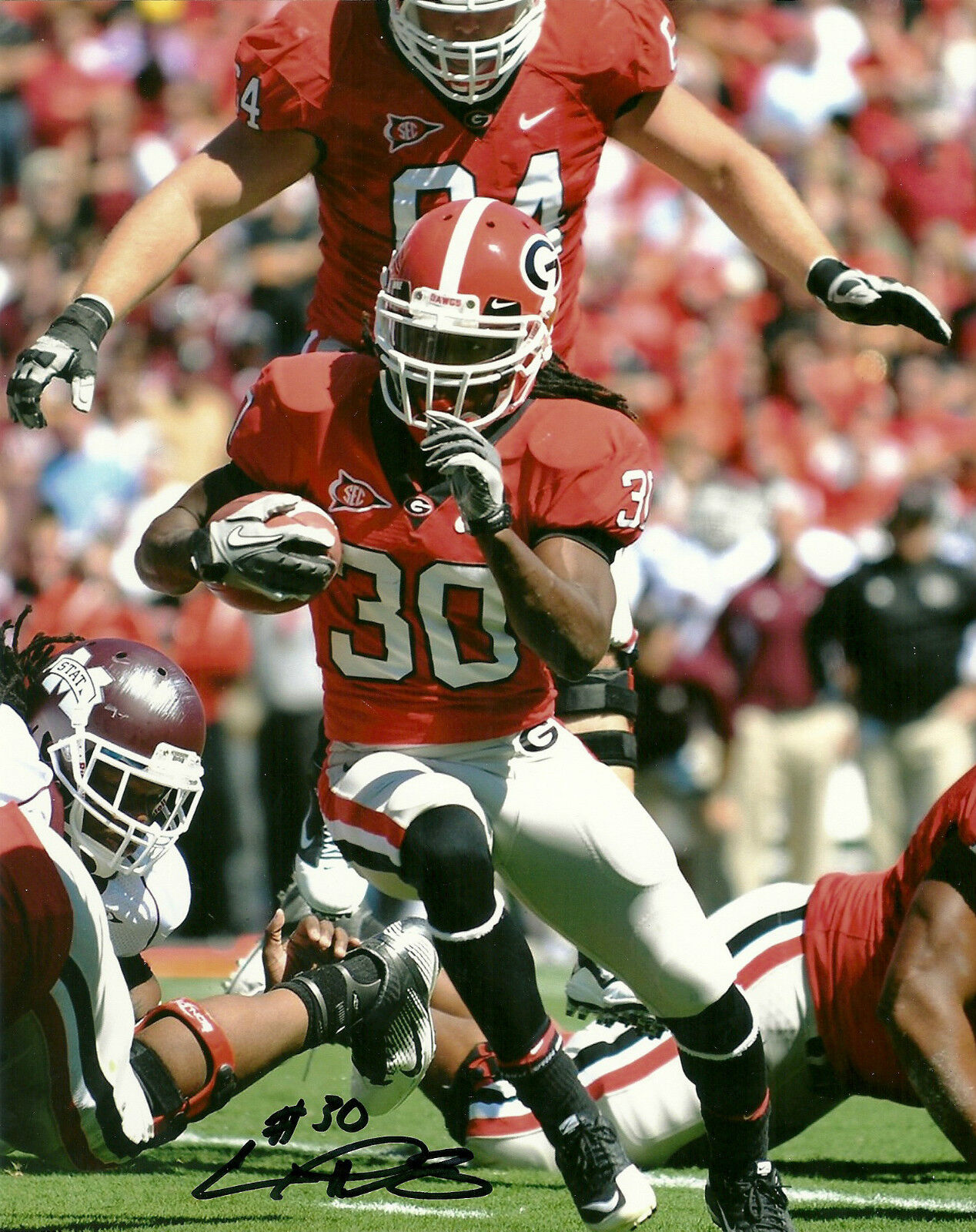 CARLTON THOMAS HAND SIGNED GEORGIA BULLDOGS 8X10 Photo Poster painting W/COA UGA