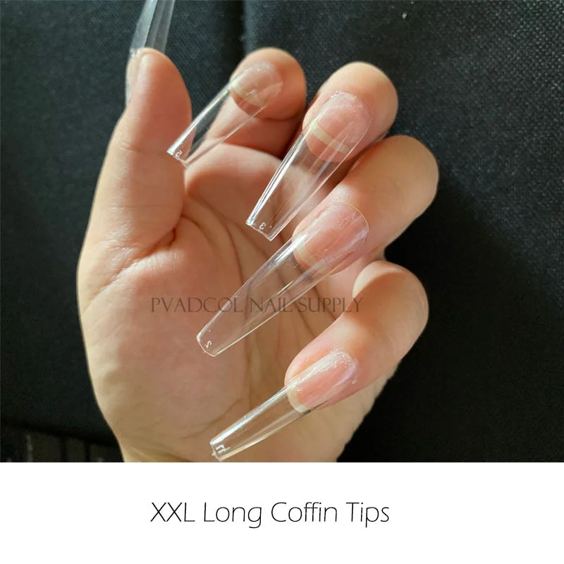 Ballerina Tips False Nail Full Cover False Nail Long Coffin Natural Clear-Nail Inspo