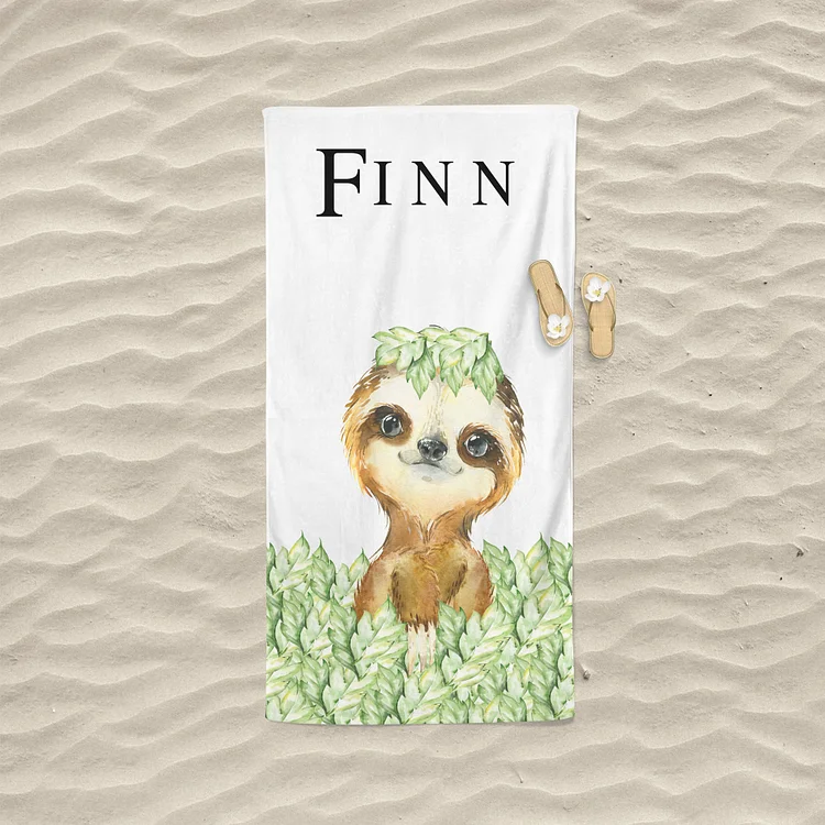 Personalized Kids Sloth Towel For Summer&Beach|CGTowel74
