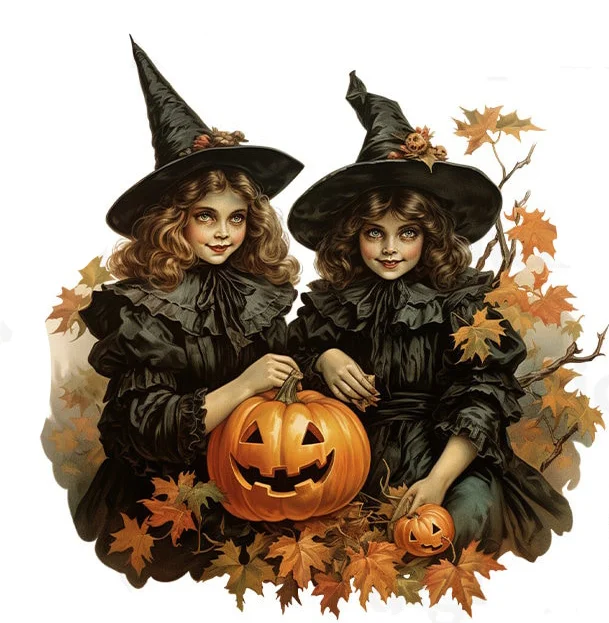 Halloween Witch Girl Pumpkin And Wine 11CT Stamped Cross Stitch 60*60CM