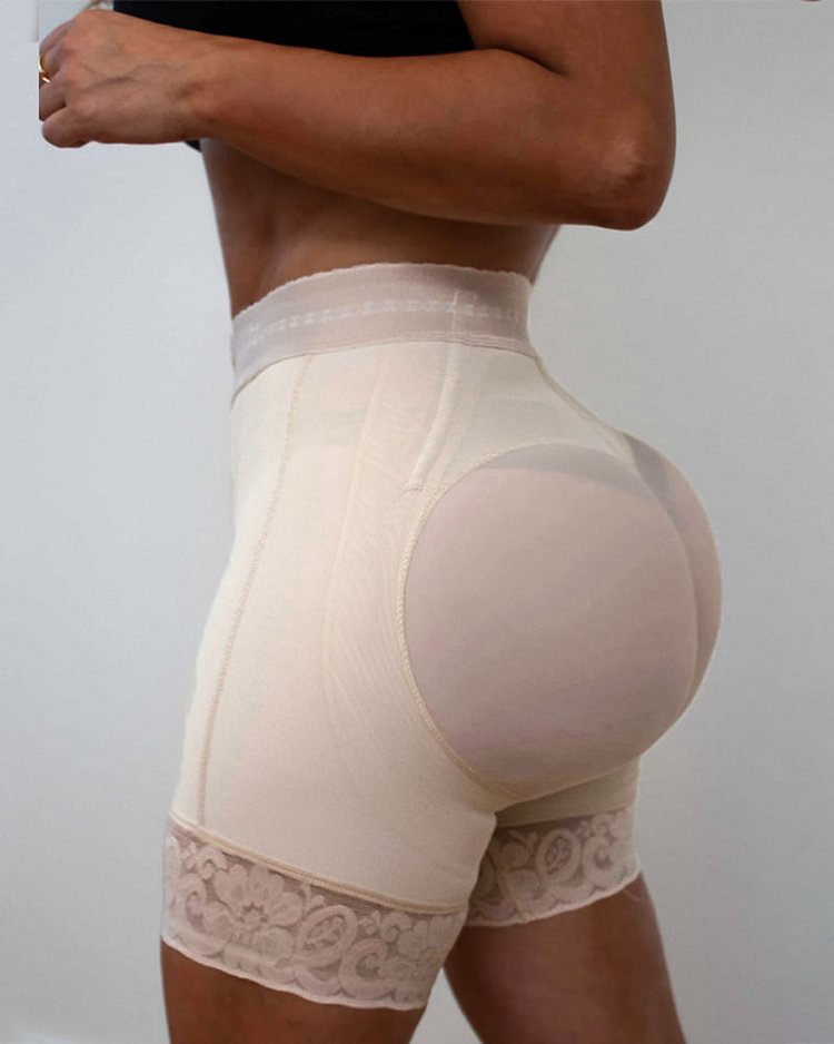 NEW!!! High Compression Grarment Butt Lifter Zipper Butt Pads Seamless Hip Enhancer Shorts