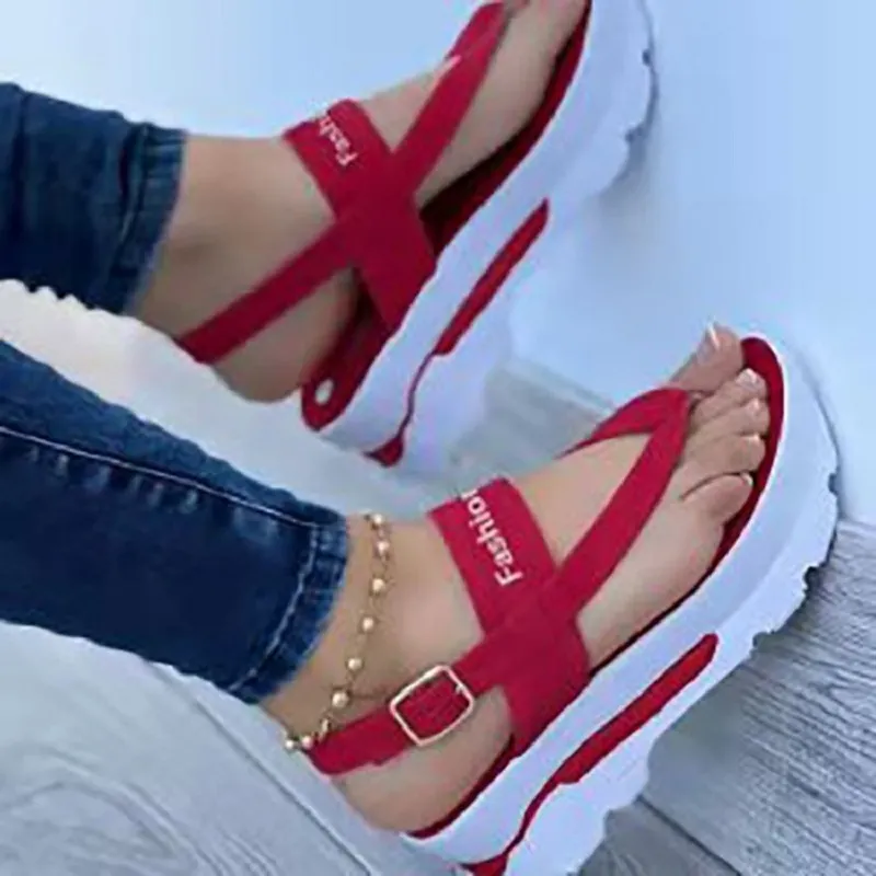 Breakj Breakj Sandals Women's Autumn And Summer Leisure Daily Walking Clip Thick Soles Increase 43 Large Size Women's Shoes