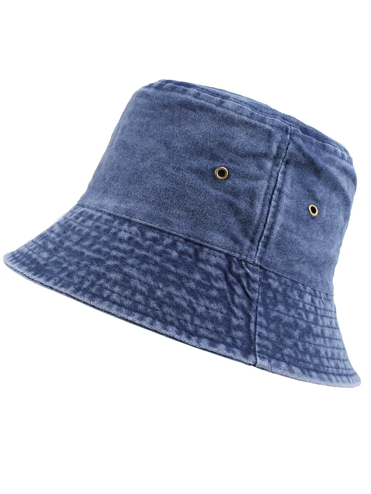 Casual Solid Color Light Washed Sun Protection Bucket Hat