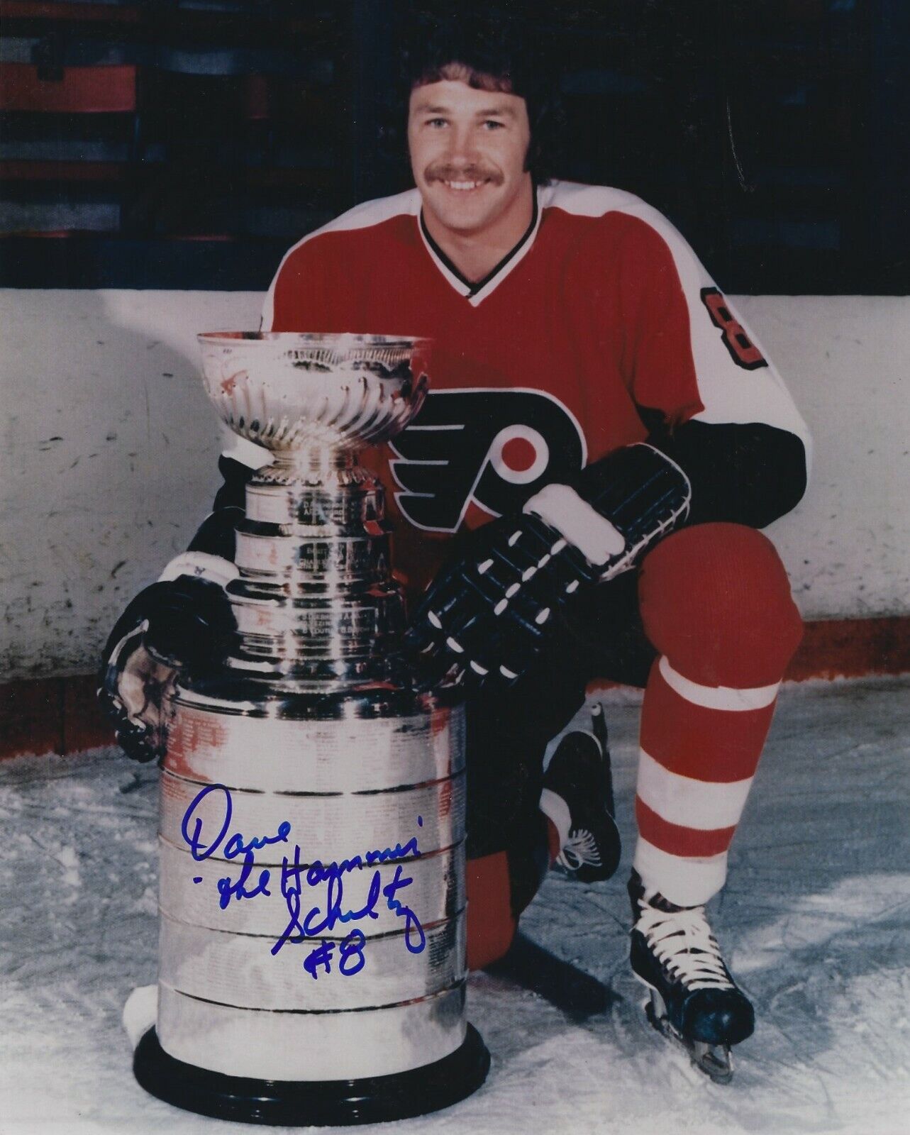 Signed 8x10 Dave Schultz Philadelphia Flyers Autographed Photo Poster painting - COA