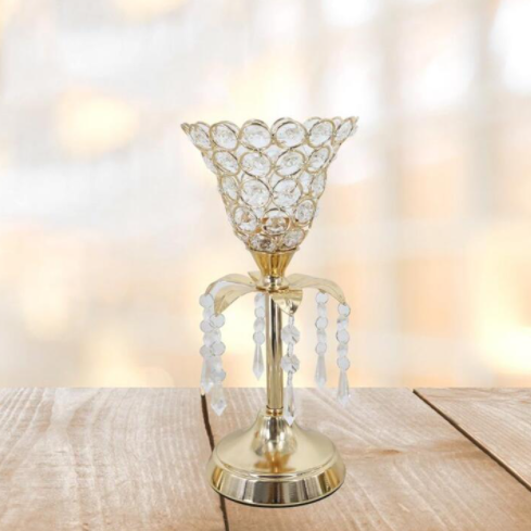 Creative Gold Crystal Candlestick Wedding Decoration
