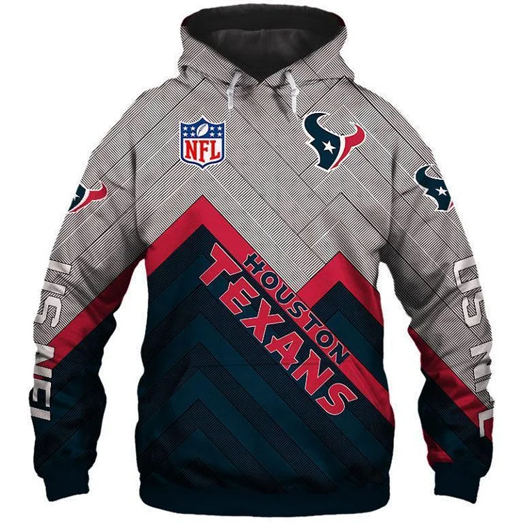 Houston Texans 3D Printed Hooded Pocket Pullover Hoodie