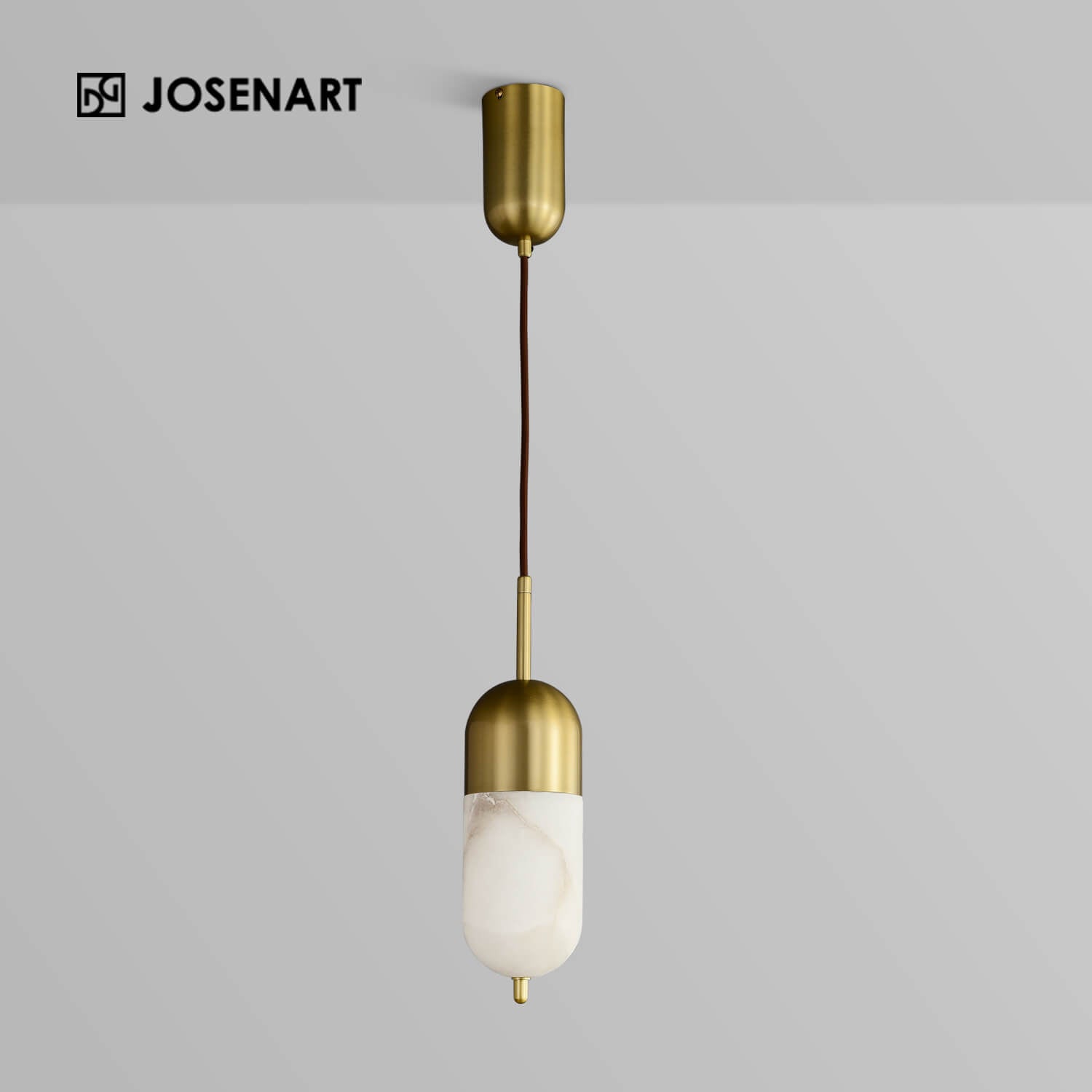 Modern Oval Marble Shade Single Pendant JOSENART Josenart