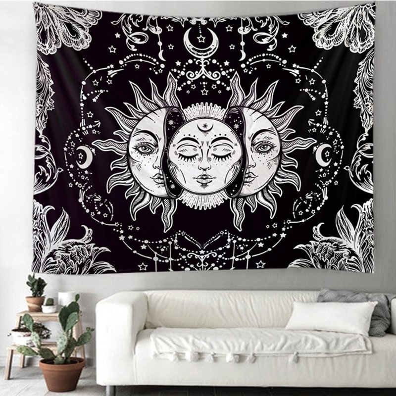   Mysterious Sun Face Pattern Print Fashion Tapestry Home Decor - Neojana