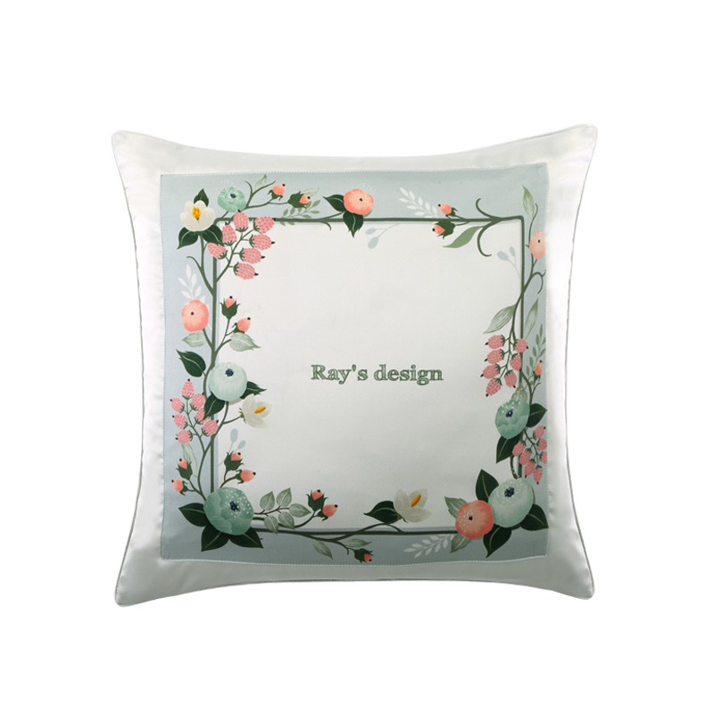 Designer Printed Decorative Silk Pillowcase Details